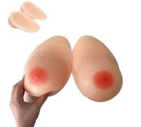 OSEMISS Nude,EE|Cup (1600g/Pair), One Pair Silicone Fake Boobs Mastectomy Prosthesis Crossdresser Transgender Self Adhesive Silicone Breast Forms Teardrop Shaped Breast Pads Inserts