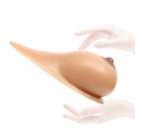OSEMISS Self-Adhesive Silicone Breast Forms 1 Pair Fake Boobs False Breast B-EE Cup for Crossdressers, Mastectomy Prosthesis, Transgender, Cosplay,Suntan,B|Cup (600g/Pair)