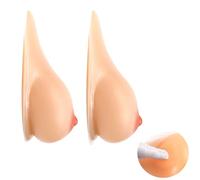 OSEMISS Self-Adhesive Silicone Breast Forms 1Pair Long Tail Fake Boobs for Mastectomy Prosthesis Crossdresser Transgender Cosplay,Nude,C|Cup (800g/Pair)