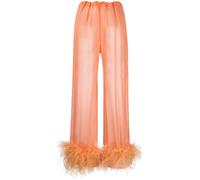 Oséree feather-trim pyjama bottoms - Orange L