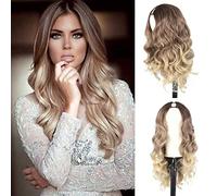 Oseti Highlight V Part Wig Ombre Upgrade Glueless U Part Wig Clip in Hair Extensions Synthetic Half Wig for Women Black Long Brown Blonde Replacement Wigs
