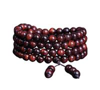Ｒosewood Bracelet with 108 Beads, Featuring Black Lines Along The Grain, Believed To Bring Good Luck