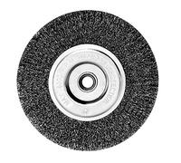 OSFTBVT 6" Bench Wire Wheel Brush | Coarse Crimped Steel Wire 0.012" with 5/8" Arbor for Bench Grinder - 1pack