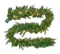Osfvn Prelit Christmas Garland 6ft Green Light Up Timer Front Door Window Wall Decorations Stair Fireplace Mantel Indoor Outdoor Home Xmas Decor