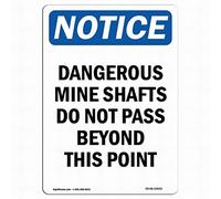 OSHA Notice Sign - Dangerous Mine Shafts Do Not Pass Safety 8x12 Tin Metal Signs Road Street Sign Outdoor Decor Caution Signs