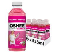 Oshee Vitamin Water Drink with Red Grape & Dragon Fruit 555ml (Pack of 6) - Niacin, Vitamin B6, Biotine, Vitamin B12)