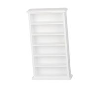 Oshhni 1/12 Dollhouse Miniature Bookcase Dollhouse Storage Cabinet Collector Decor DIY Mini Wooden Furniture Mini Display Cabinet, White
