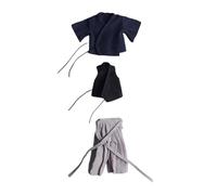 Oshhni 1:12 Scale Action Figure Clothing, Japanese-style Samurai Uniform, Rag Doll Clothing, Photo Props for 6" Male Doll Figures, Deep Blue Gray