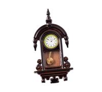 Oshhni 1:12 Scale Doll House Model Roman Clock Vintage Wall Clock Realistic Mini Pendulum Clock for Handicraft -display Gift, Steeple bell