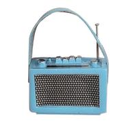 Oshhni 1:12 Scale Mini Radio Model, Record Player, Miniature House Furniture, Miniature Audio Player, Dollhouse Radio Toy for The Bedroom, blue