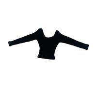 Oshhni 1/6 Scale Figure Long Sleeve Top Dress up Mini Casual Top for 12'' inch Woman Figures , black