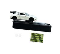 Oshhni 1/64 Mini Car Decorative Center with Parking License Plate, Decorative Dynamic Ornament, Accessories, White