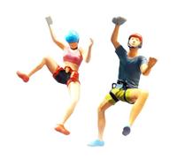 Oshhni 1:87 Rock Climbing Figures, Figure Model Collection, Resin Diorama, Movie Props, Miniature Scene, Micro Landscape Accessories, 2 pieces
