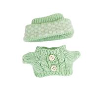Oshhni 2-piece Doll Sweater And Headwear, Clothing Outfit, Fashion Accessories for Girl Dolls, for 15 Cm - 17 Cm Dolls, green