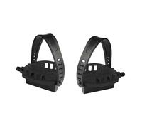 Oshhni 2-Piece Exercise Bike Pedals with Adjustable Strap, Professional Fitness Equipment Non-Slip And Easy to Install for Exercise Bikes