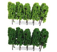 Oshhni 20 Pieces Tree Model Accessories Landscaping Railway Miniature for Creative Projects Crafts Shop Window Decoration Model Lovers, Dark Green Light Green