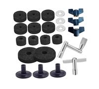 Oshhni 23Pcs Cymbal Replacement Accessories Cymbal Stand Felts Drum Sleeve for Percussion, Black