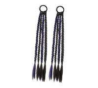 Oshhni 2Pcs Braids Extensions Braided Hairpieces DIY Hair Extensions for Stage Performance Traveling, dark violet
