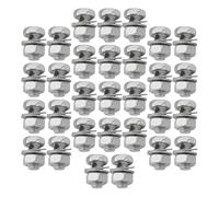 Oshhni 30 Pieces Brake Cable Adjuster Clamps, Choke Cable Anchor Bolts, Fixing with Nuts And Washers, 15MM
