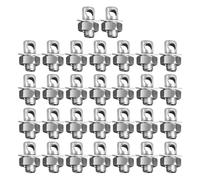 Oshhni 30 Pieces Brake Cable Adjuster Clamps, Choke Cable Anchor Bolts, Fixing with Nuts And Washers, 16MM