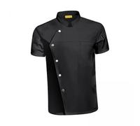 Oshhni 3x Men Women Chef Coat Jacket Executive Snap Button Summer Short Sleeve Top Uniform Overalls Workwear for Waiter Catering Culinary School Hotel