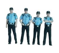Oshhni 4 Miniature Figures of Community Police Officers, Uniformed People, Figures, Dioramas, Miniatures, Models for Architectural Buildings, 20mm