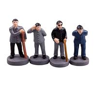 Oshhni 4 Pcs Realistic People Figures Role Playing Action Figure Model Toys for Trains Architectural DIY Scene Diorama Layout Decor