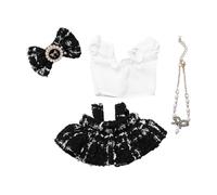 Oshhni 4-piece Doll Clothes Set, Girl Doll Outfits, Ornament, Fashion, Craft, Comfortable Costumes, Clothing Suit for 15 Cm Or 17 Cm Dolls, black