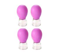 Oshhni 4 Pieces Facial Cupping Set Facial Cupping Set Vacuum Suction Massage, Purple