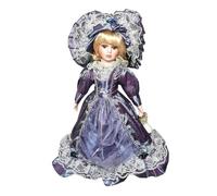 Oshhni 41 Cm Large Porcelain Doll with Made-Up Face - Charming Collector's Figurine, Dressable Ceramic Doll, Ideal As A Gift for Holidays, Office, Or…, violet