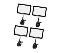 Oshhni 4X Sign Holder Clips,Swivel Price Tags Clamps,Card Protector Double Head Clip for Clothing, Black