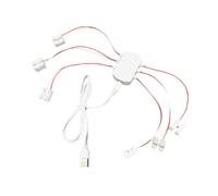 Oshhni 5V USB Power Supply, Miniature Lighting Distributor for Miniature Lighting, Dollhouse Micro-landscapes, 6 Ports