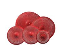 Oshhni 5x Low Volume Set Set Calm Pool Practice Beginner Gift Professional Drummer Practice for Rehearsal Room Bedroom, Red