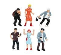 Oshhni 6 Figures at 1/87 Scale, Resin Miniatures for Scenes, Realistic Tiny Figures for Architectural Decoration of Writing