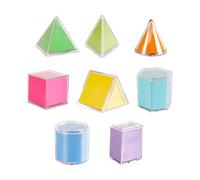 Oshhni 8 Geometric Solids Learning Toys, Transparent And Multicolored Blocks for Early Math Development, Math Aids for
