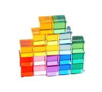 Oshhni Acrylic Block Building Blocks Sensory Toy Learning Cubes Stacking Game Constructed from Acrylic Material Suitable for Preschool Children Home Classroom