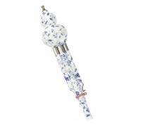 Oshhni Beginner Bamboo Flute Wind Instrument Musical Instrument Chinese Flute Intricate Patterns Drop Resistance Suitable for Student Adult Practice Music Education, Blue Wht Steel C Key