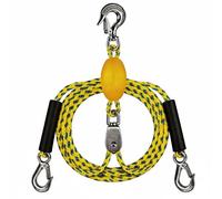 Oshhni Boat Towing Rope Tow Strap Line Cable Leash With Stainless Steel Clips And Hook Buoyant Elastic PE Construction For Stable Control Suitable for tubing, Yellow, color to 4