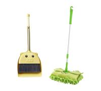 Oshhni Broom And Sweeping Set with Mop, Ideal for Children Who Want to Help Around The House - An Educational Toy for Role-playing And Small Children, Yellow Green