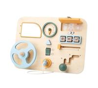 Oshhni Car Driving Steering Wheel Toy Wooden Learning Toy for Travel Car Preschool