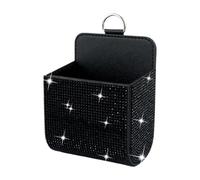 Oshhni Car Vent Storage Organizer Mount Phone Holder PU Leather Pocket Sunglass Holder for Phone, Black