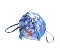 Oshhni Fashionable, Lightweight Gym Ball Backpack with Tassels, Shoulder Strap And Drawstring Closure, Ideal for The Beach, Gym And Swimming, Blue S