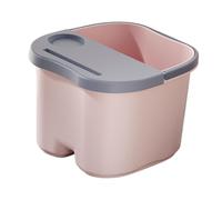 Oshhni Foot Bath Tub Soaking Tub with Massage Dots Sturdy with Handle and Lid Relaxation Convenient Home Pedicure Basin Feet SPA, pink