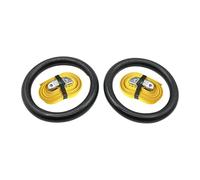 Oshhni Gymnastic Rings for Adults, Strength Training, Non-Slip, Stable, Multi-Purpose, Lightweight, with Straps, Training Rings, Yellow