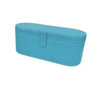 Oshhni Hair Dryer Hard Case Storage Bag Styling Tools Storage PU Leather Hairdryer Holder, Blue
