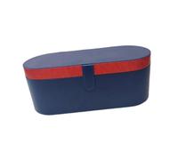Oshhni Hair Dryer Hard Case Storage Bag Styling Tools Storage PU Leather Hairdryer Holder, Blue Red