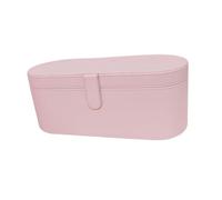 Oshhni Hair Dryer Hard Case Storage Bag Styling Tools Storage PU Leather Hairdryer Holder, Pink