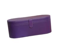 Oshhni Hair Dryer Hard Case Storage Bag Styling Tools Storage PU Leather Hairdryer Holder, Purple