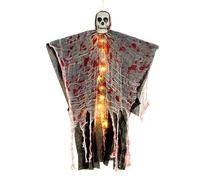 Oshhni Halloween Skeleton Hanging Decoration with Lighted Grim Reapers, Scary Prop Accessories for Garden, Lawn Party.