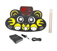 Oshhni Hand Roll Up Drum Kits Electronic Percussion Instrument Multipurpose Tools Gifts Portable Electronic Drum with Drumsticks, Tiger